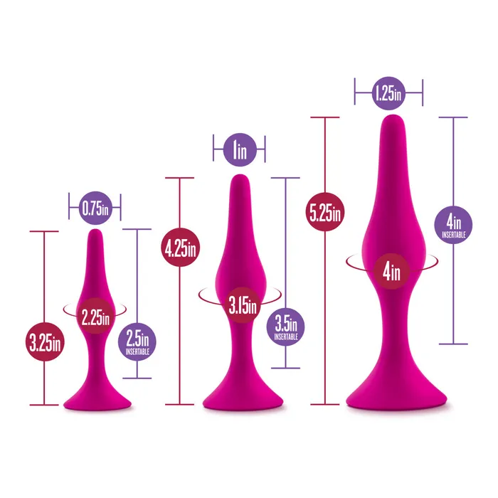 Eden Anal | Eden Pink Silicone Anal Butt Plug Beginner Kit (Set of 3)