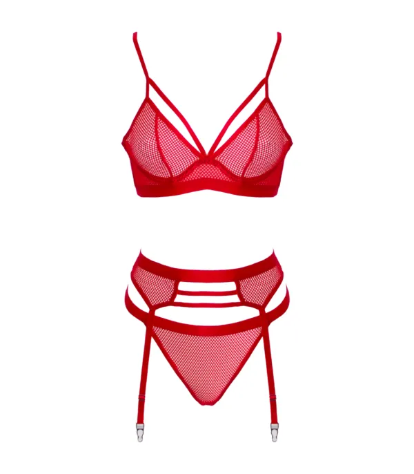 Anal Muse 3 Piece Mesh Set Red MED MUSE