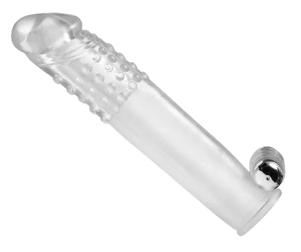 Clear Sensations Penis Extender Vibro Sleeve With Bullet XR Brands Male Sex Toys Clear Sensations Penis Extender Vibro Sleeve With Bullet XR Brands Male Sex Toys
