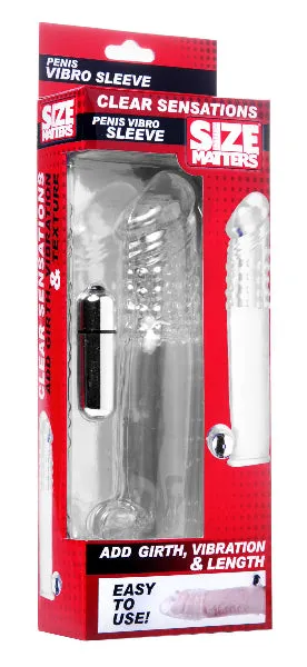 Clear Sensations Penis Extender Vibro Sleeve With Bullet XR Brands Male Sex Toys Clear Sensations Penis Extender Vibro Sleeve With Bullet XR Brands Male Sex Toys