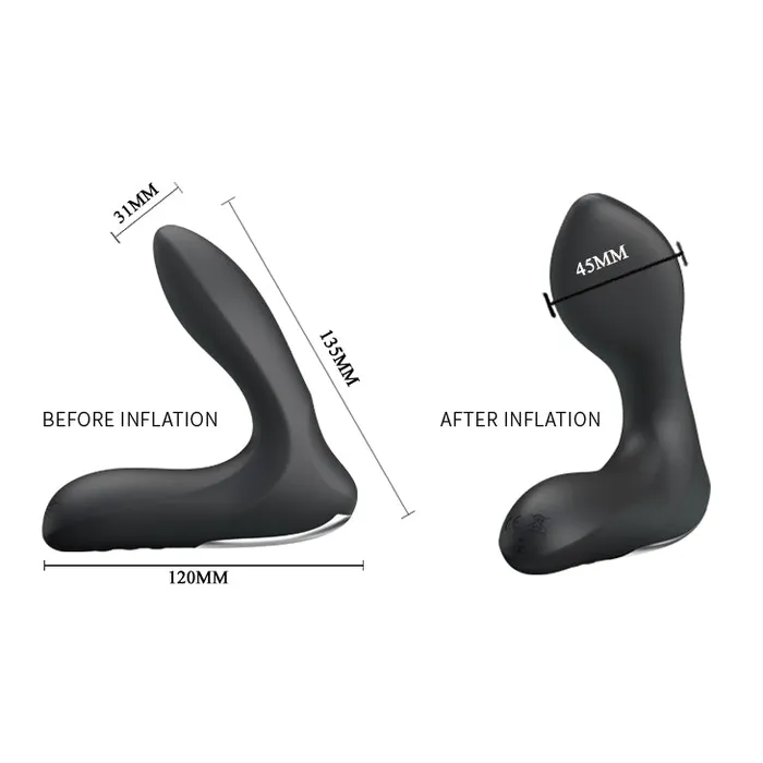 Anal Pretty Love Anal Stimulator Inflatable Rechargeable Black Pretty Love