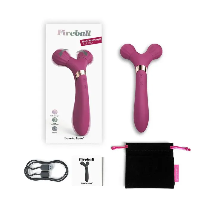 Love to Love Fireball Rechargeable Dual Ended Silicone Body Massager Vibrator Love to Love Female Sex Toys