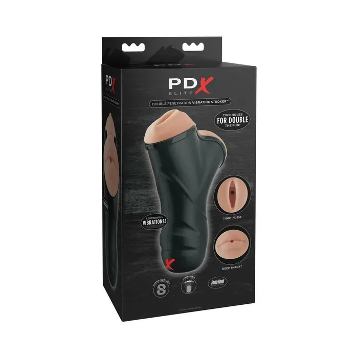 Male Sex Toys PDX Elite Double Penetration Vibrating Dual Entry Stroker PDX