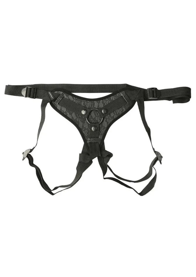 Sincerely Female Sex Toys Sportsheets Sincerely Lace Adjustable StrapOn Harness Black