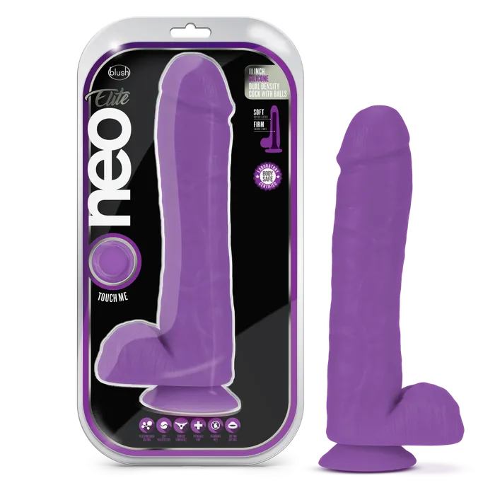 Blush Dildos Neo Elite By Blush Neon Purple 115Inch Long Dildo Made with Purio Silicone SensaFeel Dual Density Realistic Technology Blush Dildos Neo Elite By Blush Neon Purple 115Inch Long Dildo Made with Purio Silicone SensaFeel Dual Density Realistic Technology