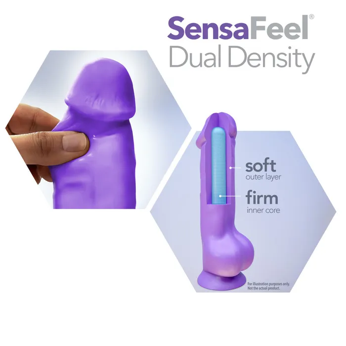 Blush Dildos Neo Elite By Blush Neon Purple 115Inch Long Dildo Made with Purio Silicone SensaFeel Dual Density Realistic Technology