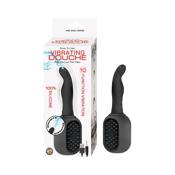 Anal A Vibrating Silicone Enema Black Nasstoys