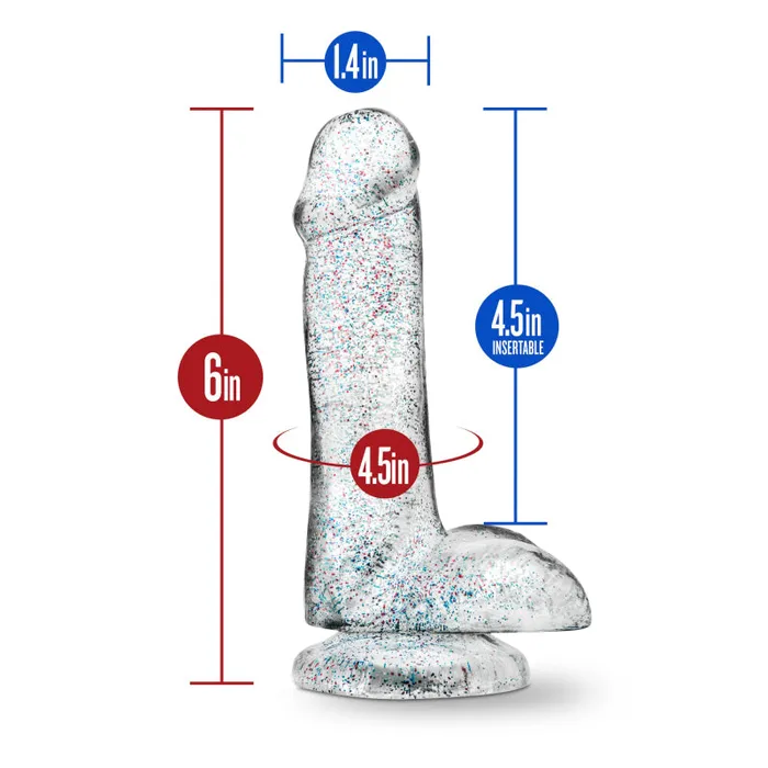Naturally Yours 6 Inch Glitter Cock Sparkling Clear Blush Novelties Dildos Naturally Yours 6 Inch Glitter Cock Sparkling Clear Blush Novelties Dildos