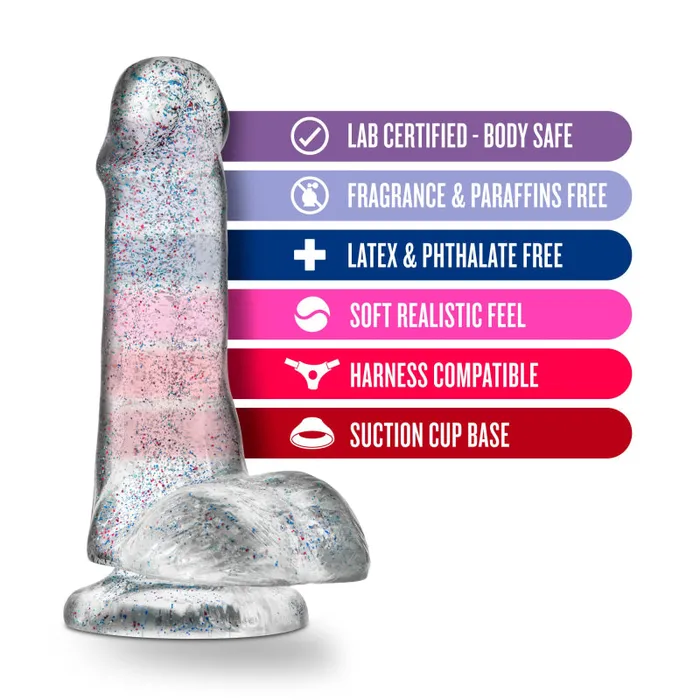 Naturally Yours 6 Inch Glitter Cock Sparkling Clear Blush Novelties Dildos Naturally Yours 6 Inch Glitter Cock Sparkling Clear Blush Novelties Dildos