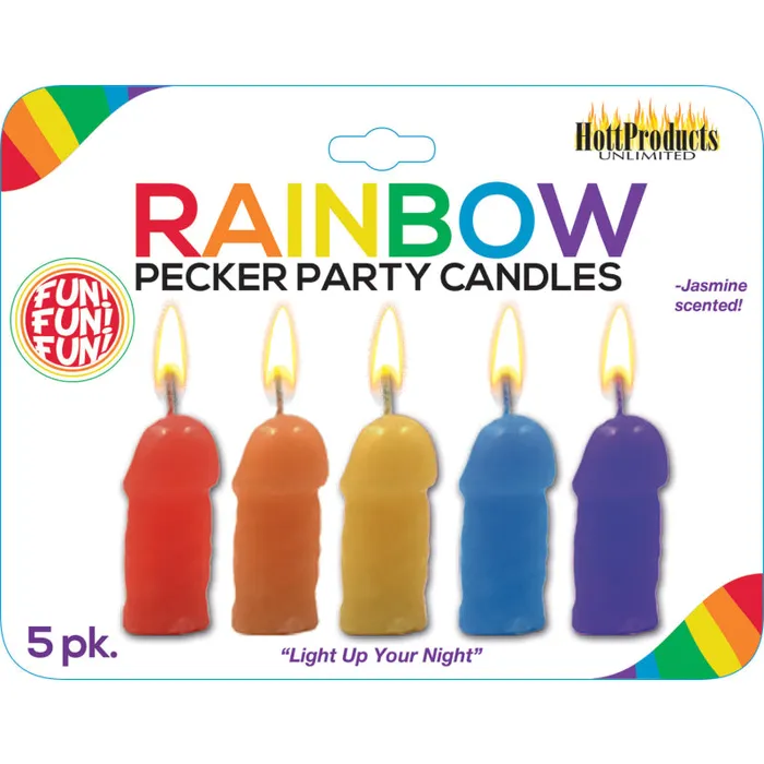 Rainbow Pecker Party Candles 5 Pack Hott Products Anal Rainbow Pecker Party Candles 5 Pack Hott Products Anal