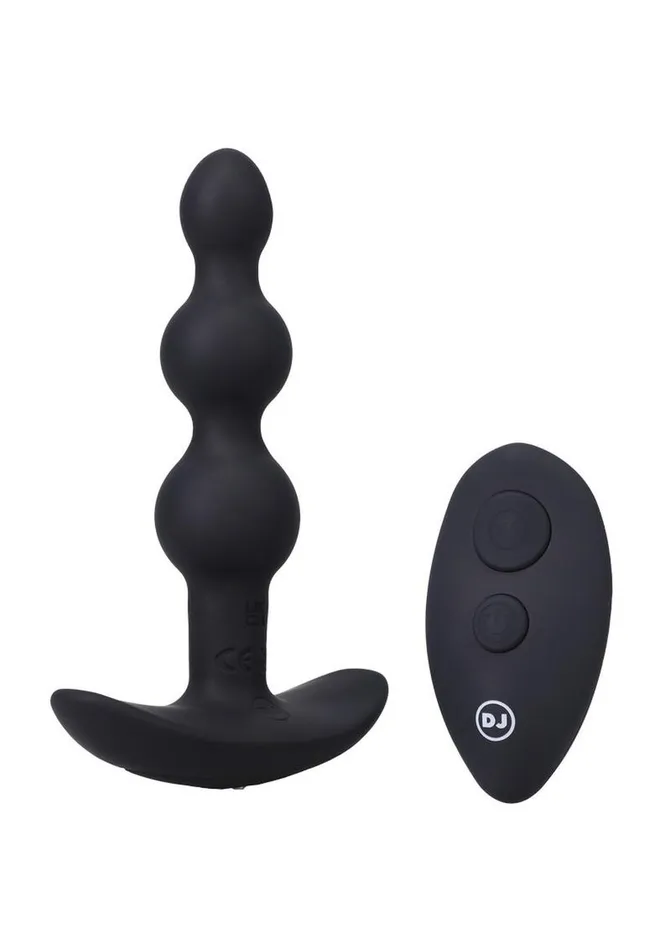 APlay Male Sex Toys APlay Shaker Rechargeable Silicone Beaded Anal Plug with Remote Control