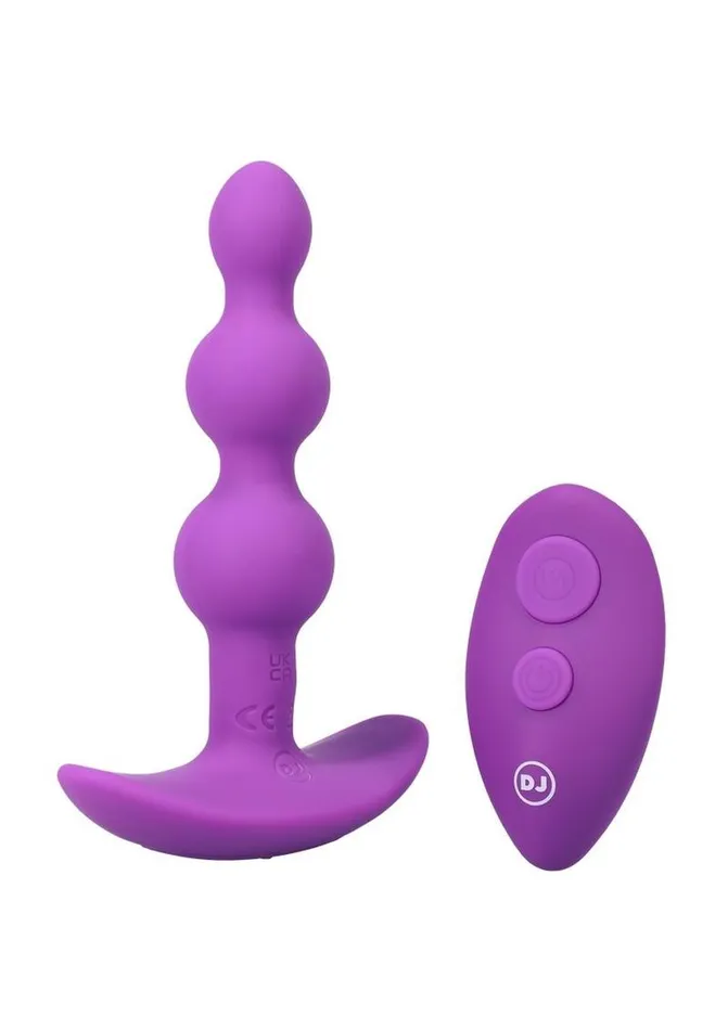 APlay Male Sex Toys APlay Shaker Rechargeable Silicone Beaded Anal Plug with Remote Control
