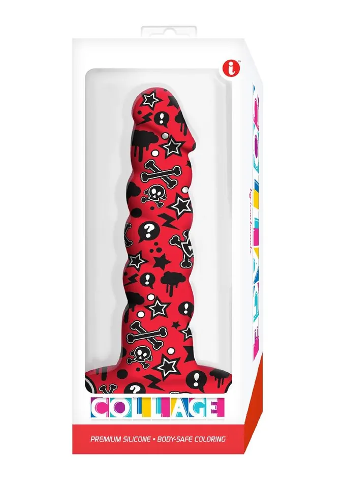 Collage Goth Girl Twisted Silicone Dildo Collage Dildos