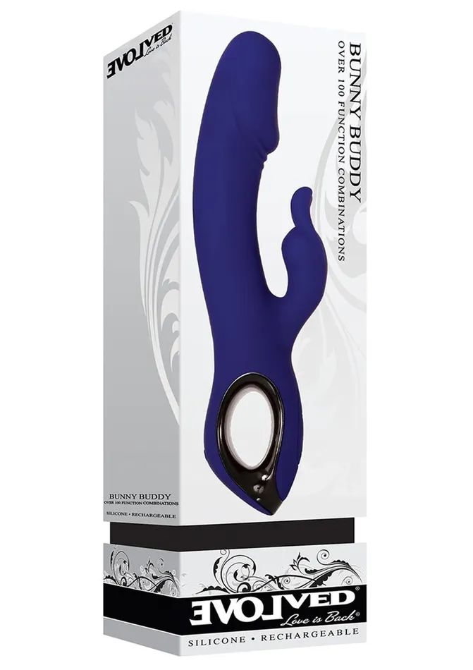 Evolved Female Sex Toys Bunny Buddy Rechargeable Silicone Dual Vibrator with Clitoral Stimulator Evolved Female Sex Toys Bunny Buddy Rechargeable Silicone Dual Vibrator with Clitoral Stimulator