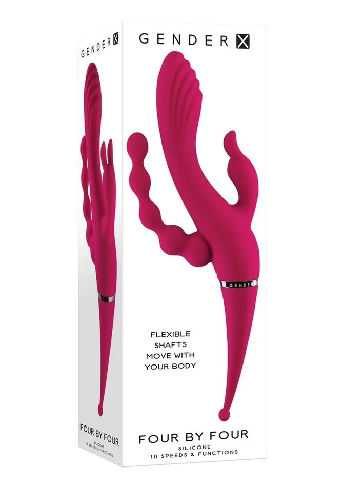 Gender X Female Sex Toys Gender X Four By Four Rechargeable Silicone Quadruple Stimulating Vibrator