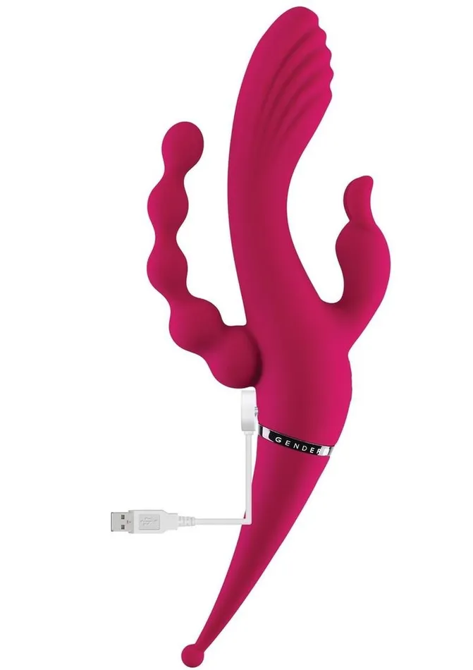 Gender X Female Sex Toys Gender X Four By Four Rechargeable Silicone Quadruple Stimulating Vibrator