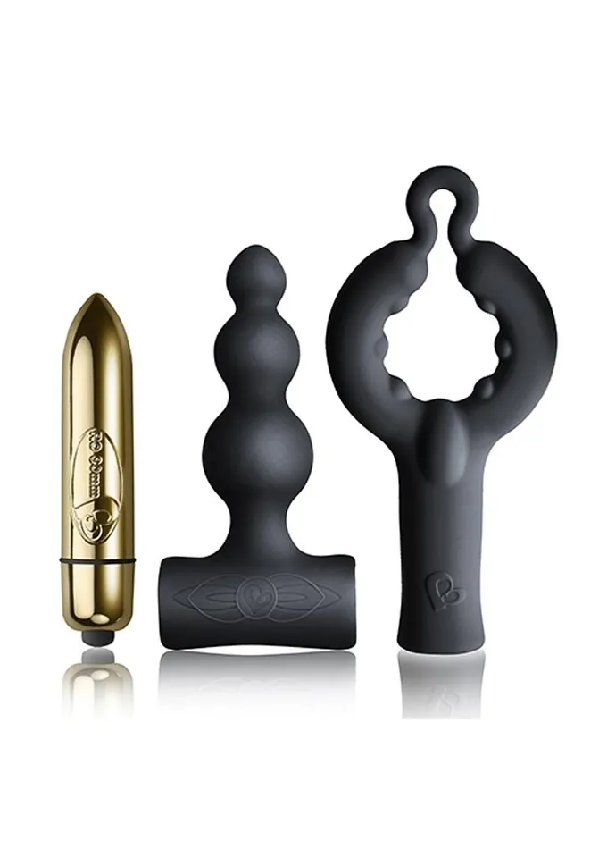 Rocks Off Female Sex Toys Silhouette Be Mine Set Bullet with Silicone Attachments Vibrator