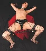 Ballisticmetal Restraints Thigh Spreader Fixed Length Bar with Additional Eye Loops and Leather Restraints