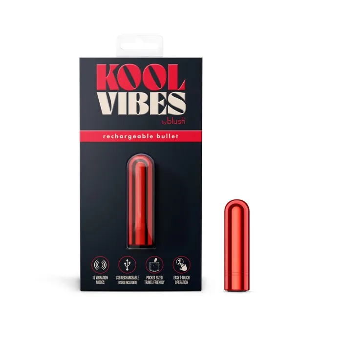Female Sex Toys Blush Kool Vibes Rechargeable Mini Bullet Cherry