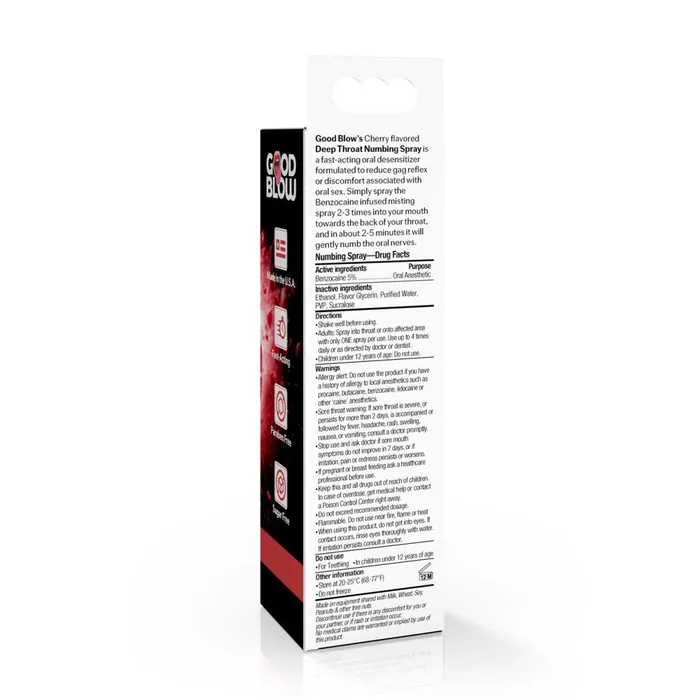 Male Sex Toys XR Brands Deep Throat Spray 1oz Cherry