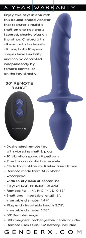 Vibrators Evolved Gender X Dual Defender Purple Vibrators Evolved Gender X Dual Defender Purple
