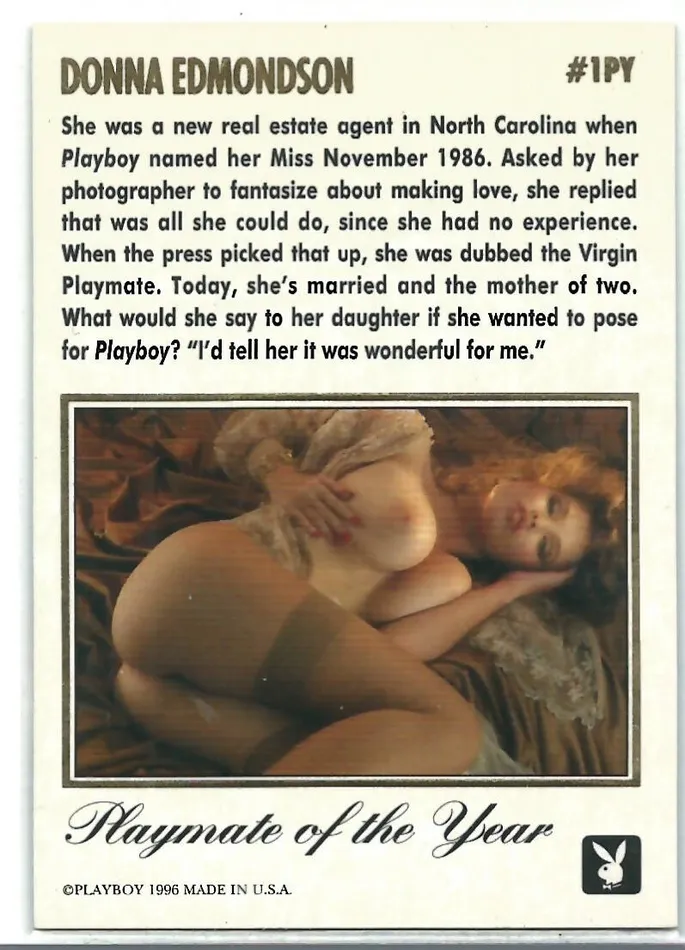Anal Dans Cards Playboy August Edition Donna Edmonson Gold Foil Chase Card 1PY
