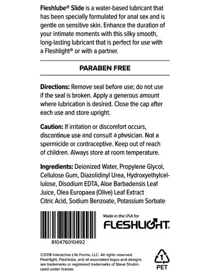 Castle Megastore Anal Fleshlight Fleshlube Anal Slide Lube 100ml