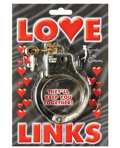 Gold Plastic Love Links Cuffs Erotic Toy Company Vibrators