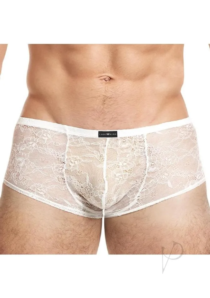 Lace King Lace Trunks Sm Wht Lace King Vibrators