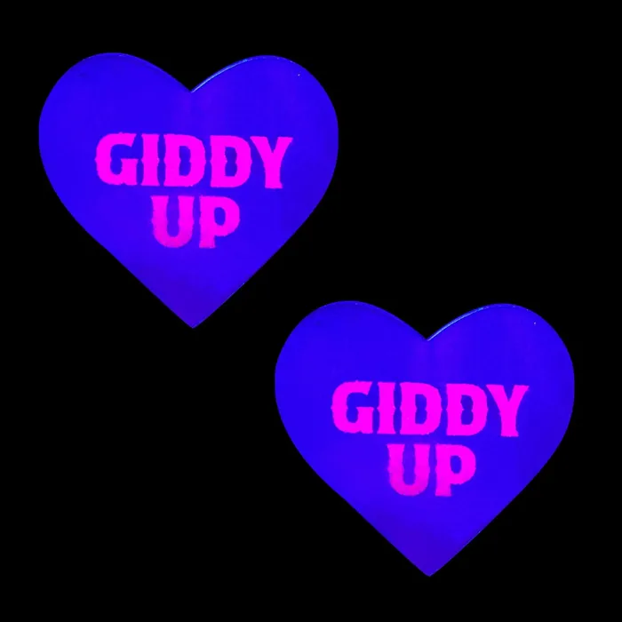 Anal Neva Nude Giddy Up UV Care Bare Stare Heart Pasties