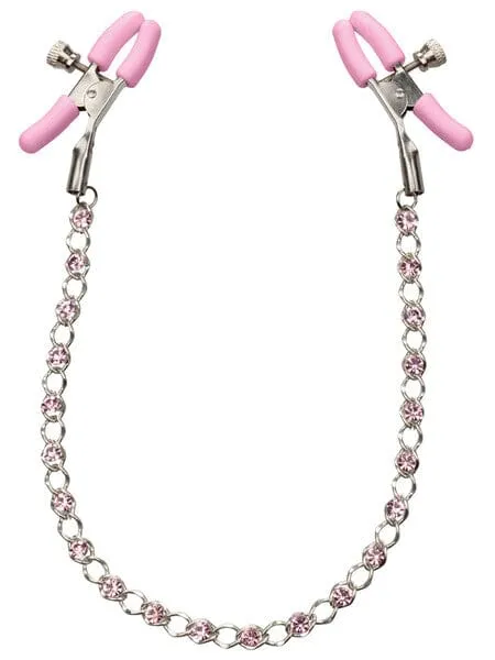 CALIFORNIA EXOTIC NOVELTIES Nipple Play Crystal Chain Nipple Clamps Couples