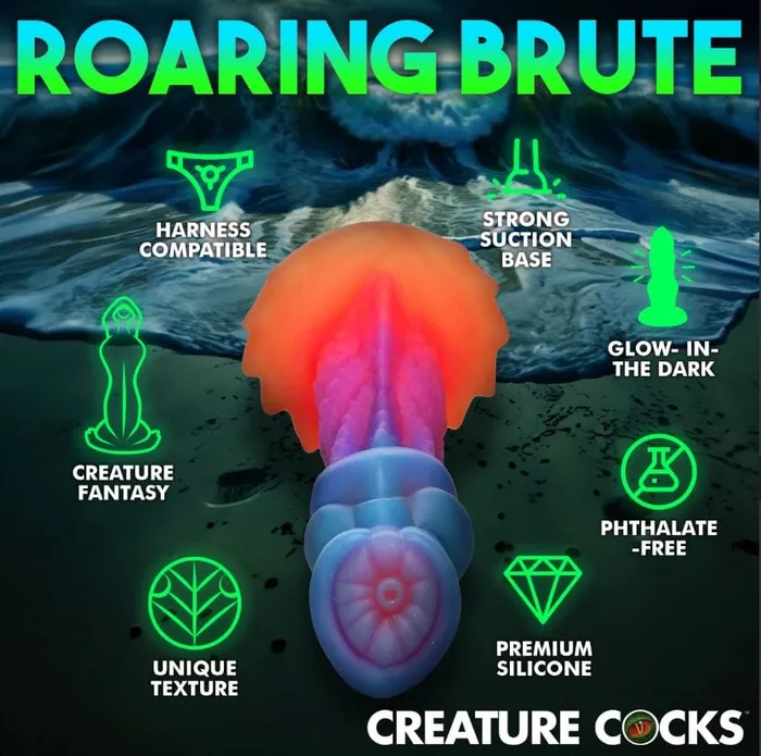 Creature Cocks Creature Cocks AquaCock GlowInTheDark Silicone Dildo Dildos