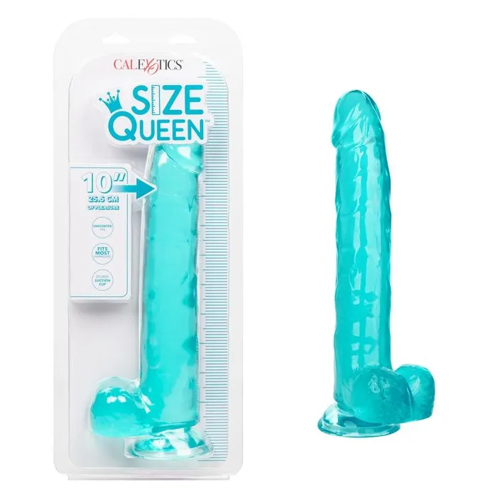 Dildos CALEXOTICS Calexotics Queen 10 Teal Jelly Dildo