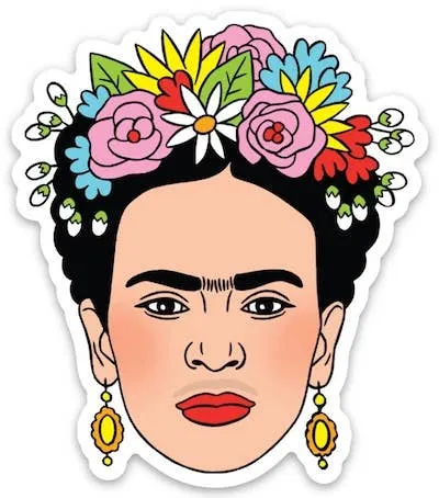 Frida Flower Crown Die Cut Sticker The Found Vibrators