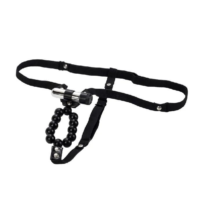 Male Sex Toys CALEXOTICS Calexotics Vibrating Lovers Thong With Stroker Beads