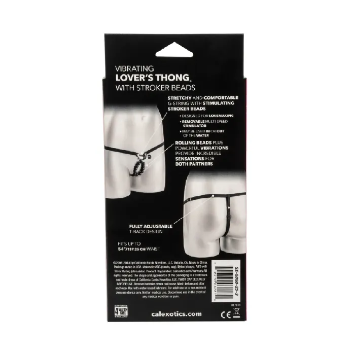 Male Sex Toys CALEXOTICS Calexotics Vibrating Lovers Thong With Stroker Beads
