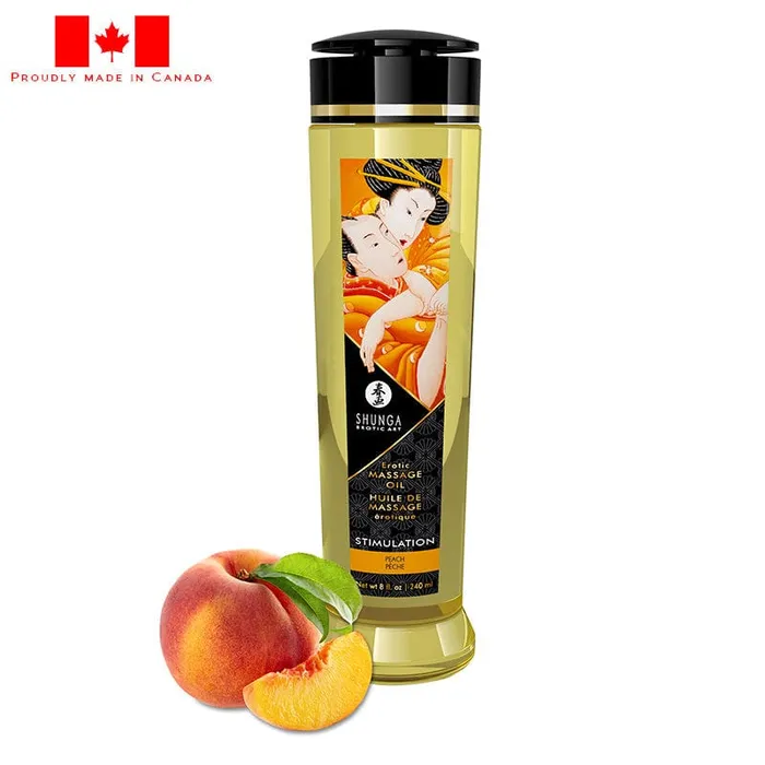 Shunga Couples Shunga Erotic Massage Oil Libido Stimulation Peach 8oz