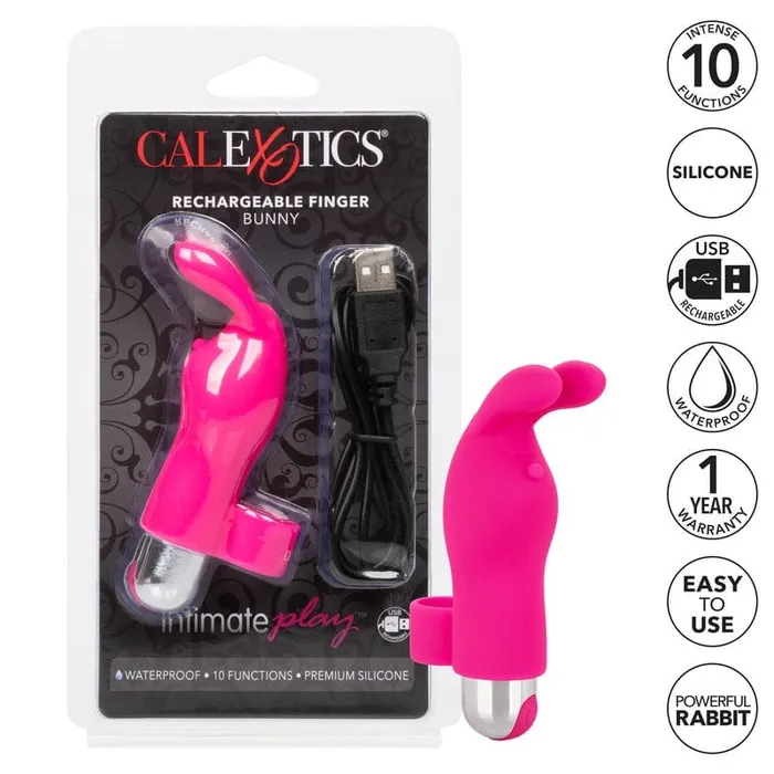 Vibrators CALEXOTICS Calexotics Intimate Play Rechargeable Finger Bunny Pink