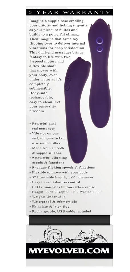 Vibrators Evolved Evolved Thorny Rose Dual Massager