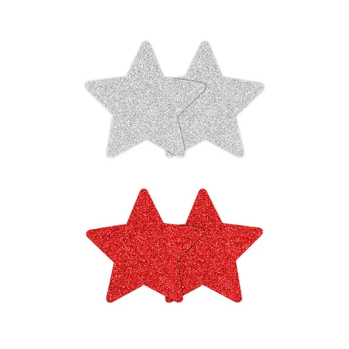 Vibrators NS Novelties Pretty Pasties Glitter Stars 2 Pair Vibrators NS Novelties Pretty Pasties Glitter Stars 2 Pair