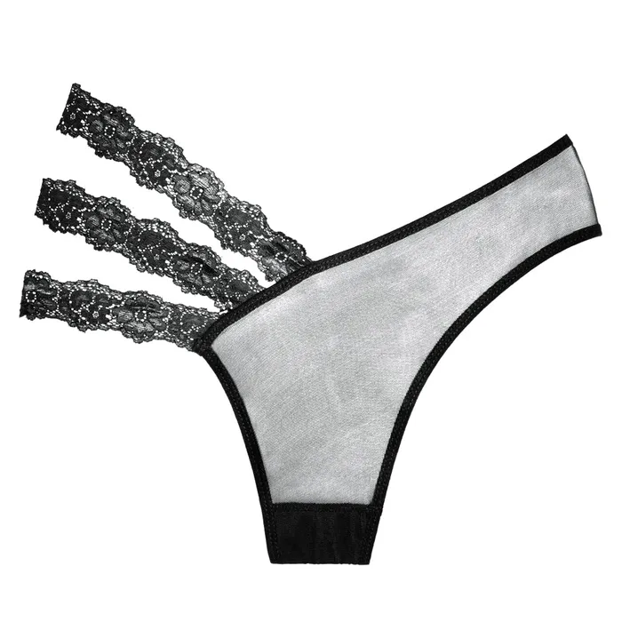 Female Sex Toys Allure Allure Adore Wild Orchid Asymmetrical Mesh Triple Lace Strap Panties