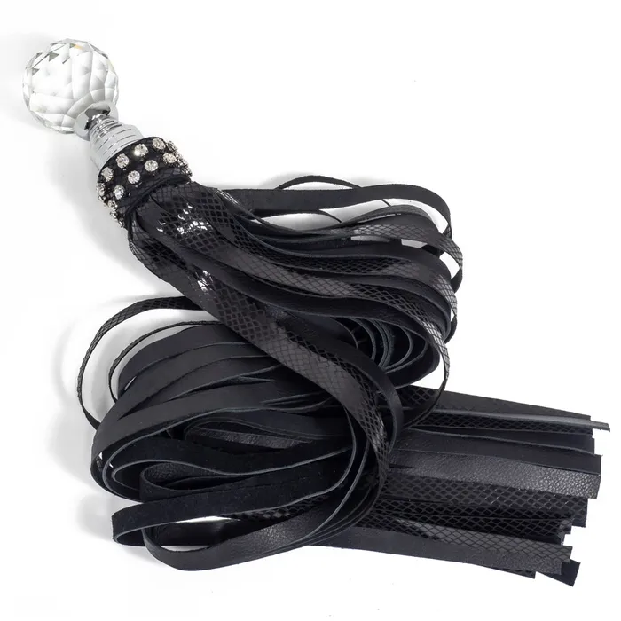 Female Sex Toys Zorba International Zorba Snakeskin Suede Leather Flogger With Diamante Gem Handle