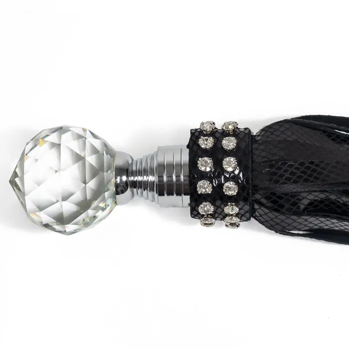 Female Sex Toys Zorba International Zorba Snakeskin Suede Leather Flogger With Diamante Gem Handle