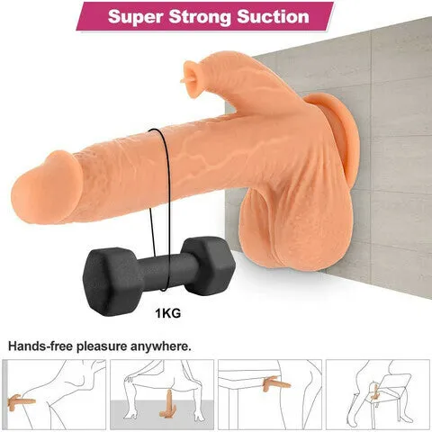 Lusty Age Female Sex Toys 4 IN 1 Clitoral Stimulation Suction Cup Realistic Dildo