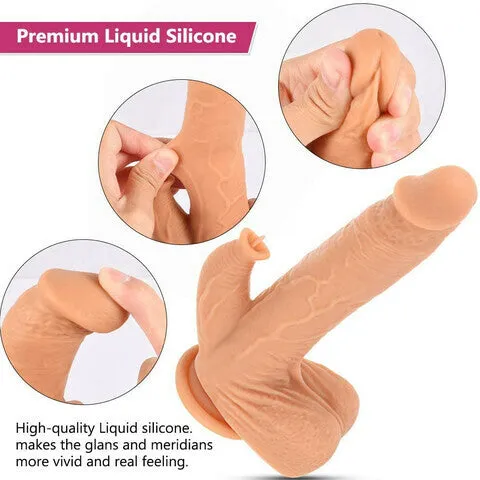Lusty Age Female Sex Toys 4 IN 1 Clitoral Stimulation Suction Cup Realistic Dildo