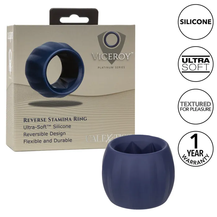 Male Sex Toys California Exotics Viceroy Reverse Stamina DoubleSided Textured Cock Ring