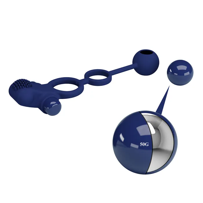 Male Sex Toys Pretty Love Pretty Love Remington Vibrating Cock Ball Ring With Anal Weight