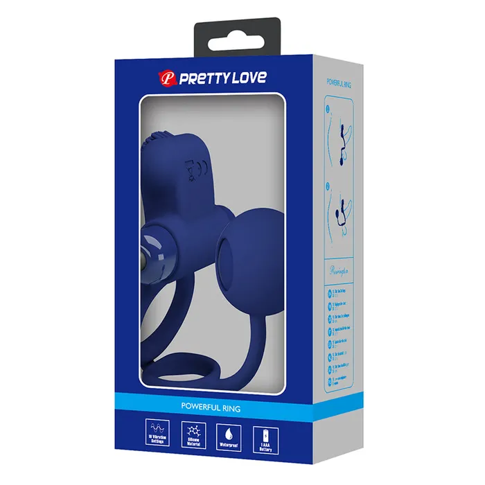 Male Sex Toys Pretty Love Pretty Love Remington Vibrating Cock Ball Ring With Anal Weight