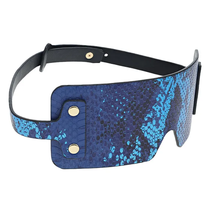 Ouch Florence Holographic Snake Print Faux Leather Blindfold Shots Media Couples