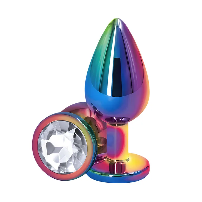 Sexyland Female Sex Toys Sexyland Chroma Rainbow Metal Butt Plug With Round Gem Small Sexyland Female Sex Toys Sexyland Chroma Rainbow Metal Butt Plug With Round Gem Small